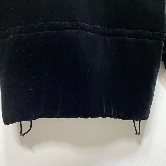 WOMENS LAUREN RALPH LAUREN BLACK VELVET SILK HOODED COAT PARKA FAUX FUR Size L - Picture 7 of 10